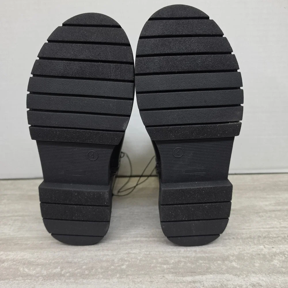 Art Class Crosby Kids‎ Black Harness Chelsea Boots Lug Sole Size 4 Girls shoes